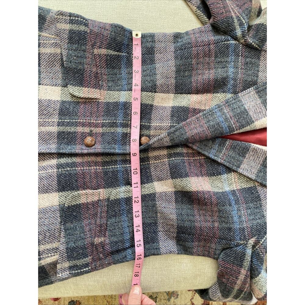 Vintage S/M Evan Picone Wool Blend Plaid Blazer Womens Coat Jacket Elbow Patches - Picture 15 of 16